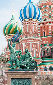 米宁纪念碑和波萨斯基纪念碑 都停在一旁正方形宗教雕像旅游建筑文化寺庙尖顶天空城市图片