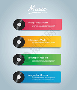 黑胶唱片与封面样机信息图表背景 vecto海报光盘收藏工作室网络磁盘音乐歌曲商业耳机图片
