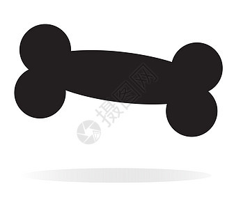 白色背景上的骨骼图标 骨头标志 骨头符号动物宠物质量徽章标签玩具插图食物饼干小狗图片