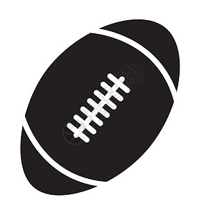 运动图标白色背景上的橄榄球图标 橄榄球标志 扁平风格网站季节椭圆形闲暇游戏插图标识场地力量竞赛背景