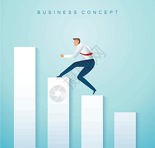 在图上运行的商务人士 业务概念矢量图 eps1人士优胜者市场挑战生长商务进步商业金融团队图片