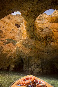 葡萄牙 Alagarve 激光器 在2010年地标海岸线岩石悬崖洞穴花斑海洋海岸海景图片