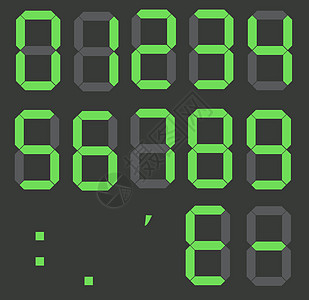 一组计算器数字 电子数字 液晶数显字体倒数计算小时监视器字母屏幕展示时间商业图片