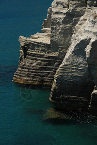 Ischia地中海的火山岩和岩石 Clau海岸蓝色地质学海湾地标海岸线火山悬崖坐骨图片
