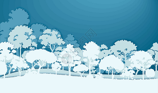 白色森林树木景观背景矢量图 EPS1岩石旅行顶峰场景荒野地平线土地蓝色宽慰图层图片