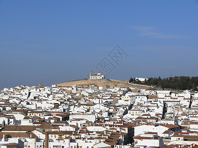 西班牙Antequera市的全景白色景观旅行游客城市村庄图片