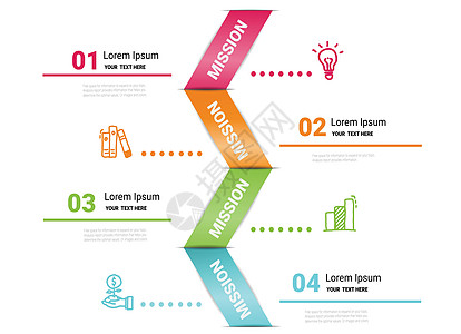 具有 4 个选项的 c 信息图表模板 矢量图设计数字时间流程矢量展示日程报告数据商业图片