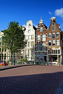 阿姆斯特丹的桥梁和房屋图片