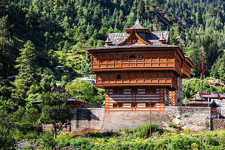 Bhimakali寺庙 Sarahan 喜马恰尔邦吸引力建筑崇拜地标尔邦旅行圣者天空上帝建筑学图片