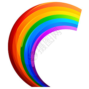 漂亮的多彩彩彩虹插图背景图片