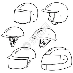 一套摩托车头盔运输线条盔甲艺术品运动素描冒险插图旅行绘画图片