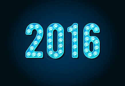 2016 霓虹赌场或百老汇标志风格灯泡数字或 N图片