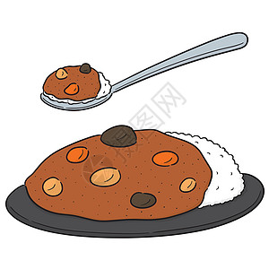 咖喱饭材料插图草图文化香料卡通片桌子洋葱食物盘子图片