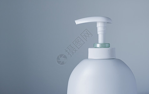 白标签化妆品集装箱瓶 作为灰色底料产品模型小样保湿皮肤卫生平铺凝胶奢华消毒剂身体保健图片