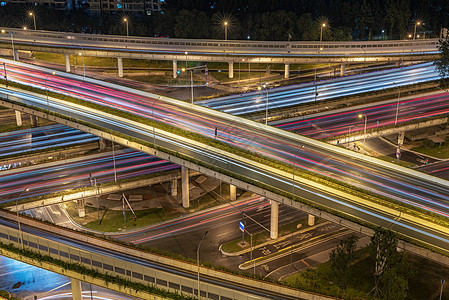 深夜在成都的大型互交空中观察运输场景路口地标城市蓝色交通运动建筑立交桥图片