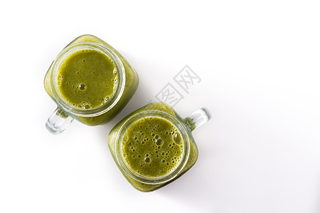 油罐中健康的绿色冰沙奇异果食物营养水果饮食蔬菜菠菜薄荷饮品玻璃图片