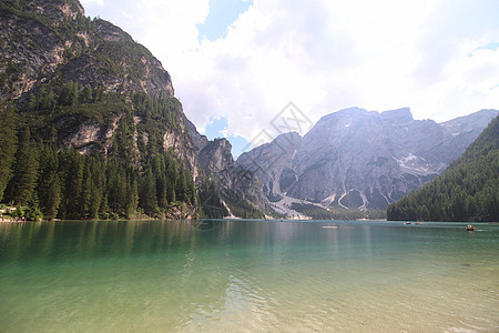 布赖人湖湖树干顶峰假期实用程序高山风景森林小屋公园旅游图片