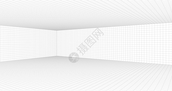 透视网格背景 3d 矢量图 模型投影背景模板 直线一点透视设计师工程作品角落统治者方案黑色绘画白色插图图片