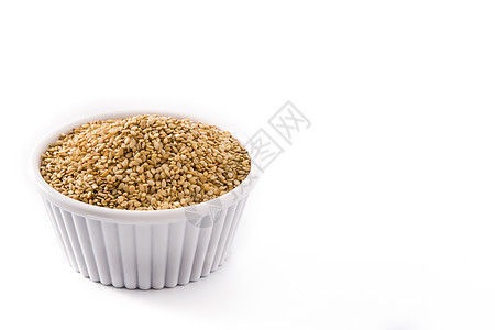 白弓的金叶子小麦棕色亚麻粮食食物种子碎粒白色谷物背景图片