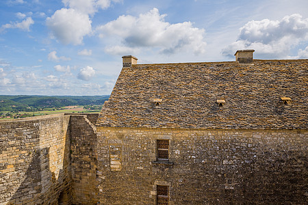 Castelnaud城堡黑色建筑学旅行历史据点堡垒旅游爬坡建筑地标图片