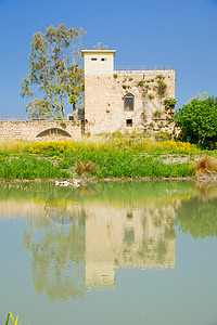 En Afek 面粉厂环境水池旅行天空池塘绿色蓝色建筑乡村考古学图片