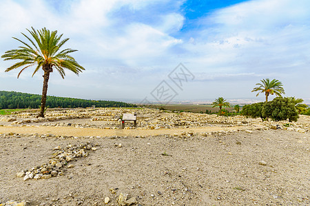 Tel Megiddo国家公园考古遗骸电话城市废墟旅游公园考古学历史棕榈历史性古董图片