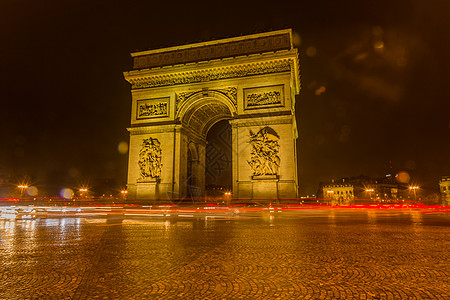 巴黎成功拱门照亮图片
