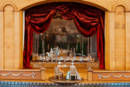 木偶表演 木偶剧场景 创意和艺术玩具童年剧院女孩娃娃平房插图塑像古董建筑图片