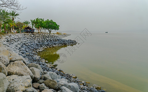 加利利海海岸 Ein Gev钓鱼海岸旅游码头支撑海滩蓝色假期天空旅行图片