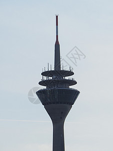 杜塞尔多夫的Rheinturm电视塔天空联盟地标城市景观电视建筑播送建筑学图片