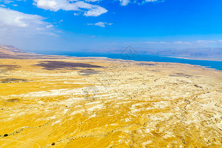 从马萨达(Masada)到死海的景观图片