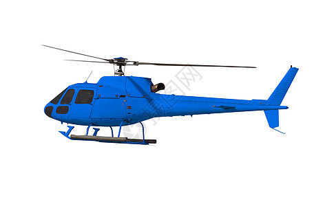 白色隔离的蓝色直升机航空天空机身直升飞机航班运输航空公司乘客转子旅行图片