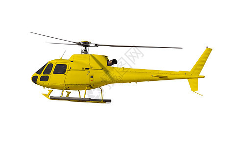 白色的黄色直升机 在白色上被隔离菜刀转子空气飞行员技术直升飞机车辆旅游运输航空图片