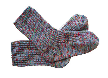 孤立的双袜季节灰色工艺照片衣服白色手工夫妻纺织品袜子图片