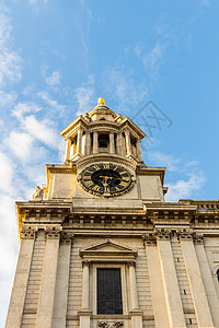 圣保罗大教堂时钟和钟塔 英国伦敦天空时间雕塑小时历史性历史大教堂雕像地标宗教图片