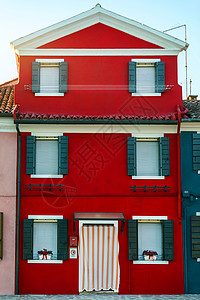 在威尼斯的布拉诺 美丽的房子外墙和多彩的墙壁旅行旅游街道建筑学地标景观建筑城市村庄窗户图片