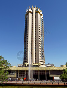 哈萨克斯坦阿拉木图EHotel地标建筑纪念碑商业建筑学市中心历史城市旅行房子图片