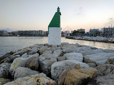 Cannes  小灯塔蓝色岩石旅游地标安全港口海洋建筑学导航石头图片