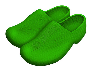 荷兰木制鞋 - 绿色图片