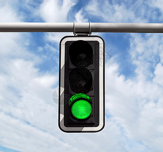 交通灯光 - 绿色对天图片