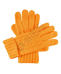 隔绝的毛手套     橙色配饰小路季节季节性白色衣服橙子剪裁织物孩子图片