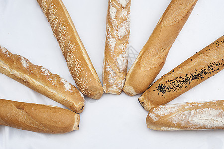 选择袋式面包包面包糕点白色烘烤法棍手工餐饮图片