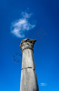 摩洛哥穆拉伊德里斯的帝国王国建筑学废墟纪念碑古董柱子旅行地标蓝色图片