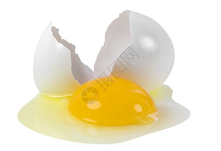 分离的碎蛋美食蛋壳黄色蛋黄眼泪食物白色椭圆形烹饪图片