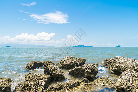 海滩和海洋景观 珊瑚礁岩石海滩石灰石珊瑚海景美丽沿海海岸线热带蓝色晴天架子图片