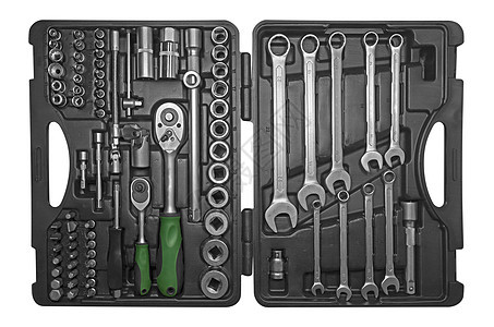 带仪器的工具箱尺寸棘轮螺丝刀工具维修扳手案件塑料金属乐器图片