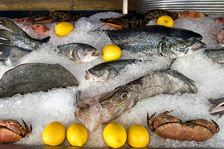 海食品市场钓鱼店铺海鲜动物食物餐厅健康柠檬螃蟹烹饪图片