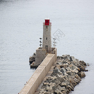 尼斯灯塔水路入口红色积木灯塔防御导航海堤港口建筑图片