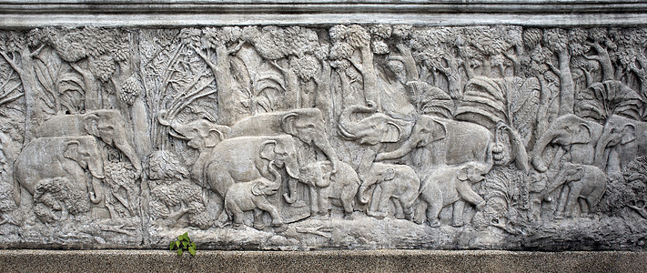 大象管救济文化建筑学浮雕石头场景艺术宽慰雕刻雕像考古学背景图片
