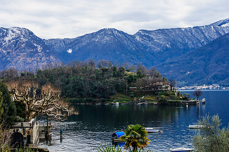 科莫湖旅行支撑蓝色风景假期村庄海岸天空图片